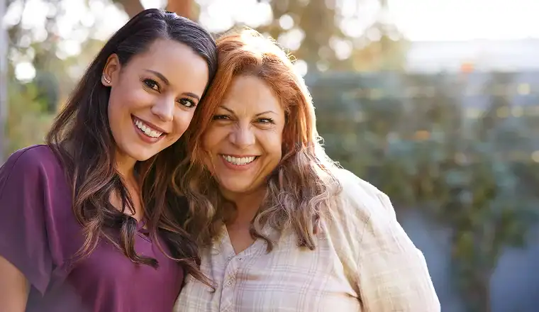 Mother and daughter smiling, representing home care services in Bucks County.